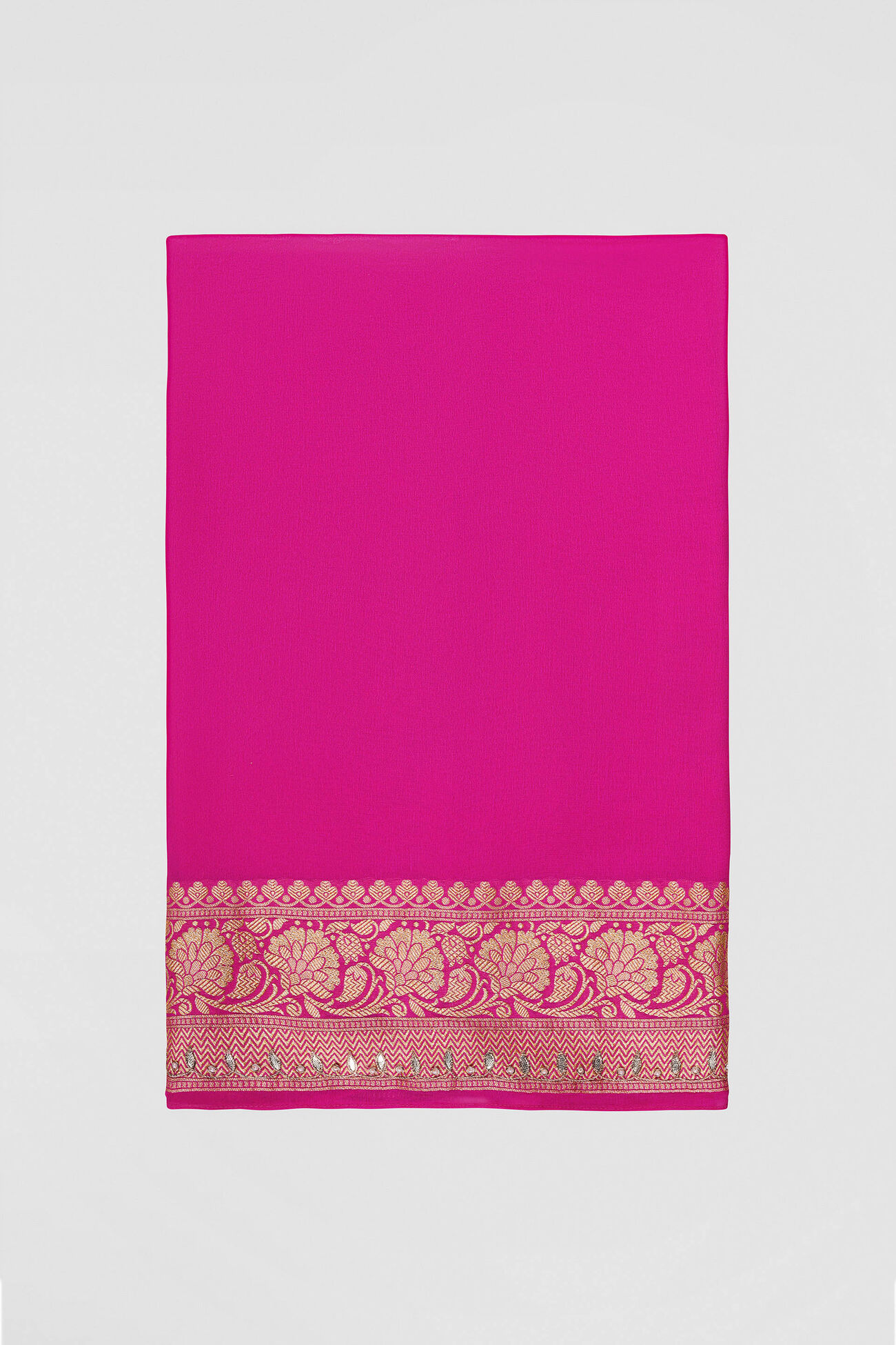 Danica Handwoven Benarasi Silk Saree - Hot Pink, Hot Pink, image 6